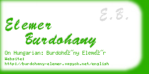 elemer burdohany business card